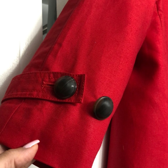 Talbots red linen blazer with pleated back - Picture 13 of 16